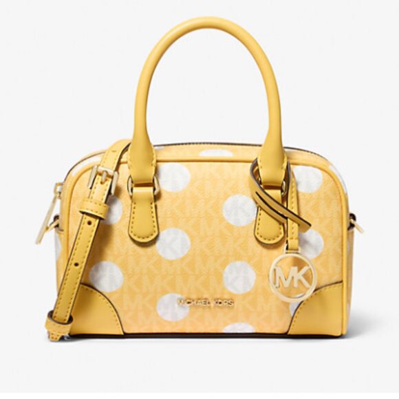Michael Kors Thompson Extra-Small Polka Dot Signature Logo Satchel NWT - Picture 1 of 2